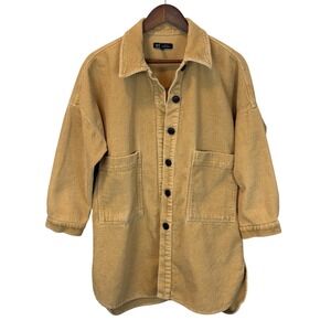 Zara TRF Beige Tan Corduroy‎ Shacket Jacket Size XS Oversized